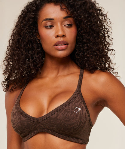 Women's Gymshark Adapt Animal X Whitney Sports Bra Archive Brown