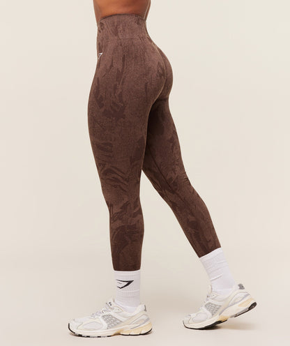Women's Gymshark Adapt Camo Seamless Leggings Archive Brown