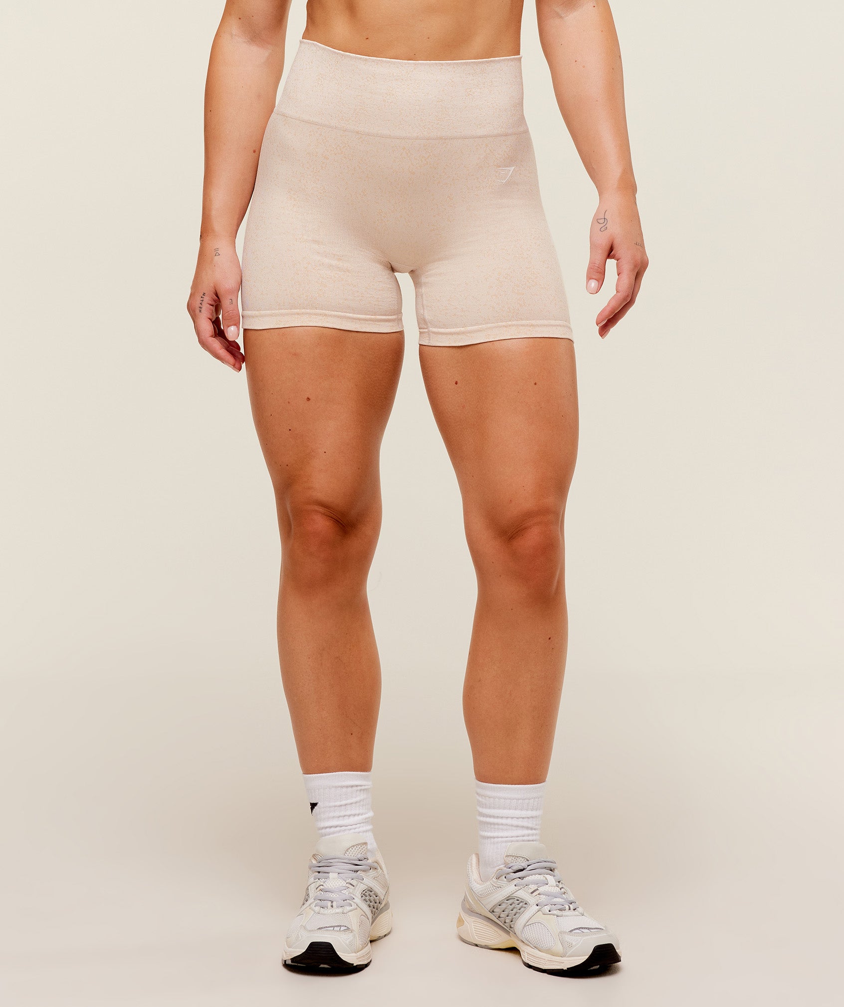Women's Gymshark Adapt Fleck X Whitney Seamless Shorts Coconut White