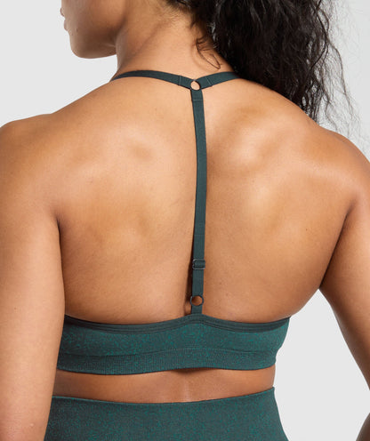 Women's Gymshark Adapt Fleck T-Back Bra Darkest Teal