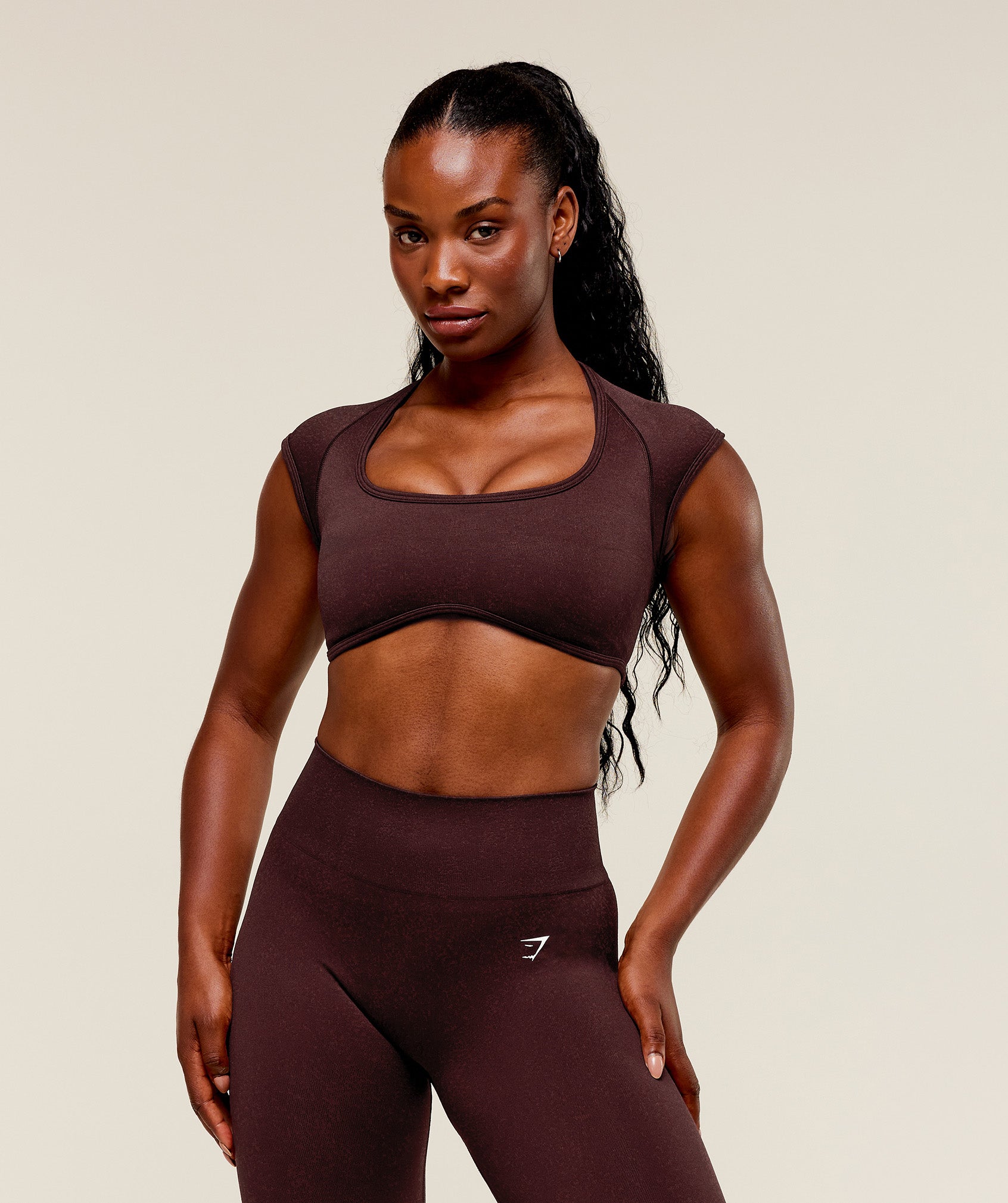Women's Gymshark Adapt Fleck X Whitney Short Sleeve Crop Top Cherry Purple