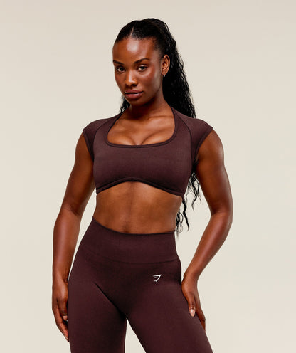 Women's Gymshark Adapt Fleck X Whitney Short Sleeve Crop Top Cherry Purple