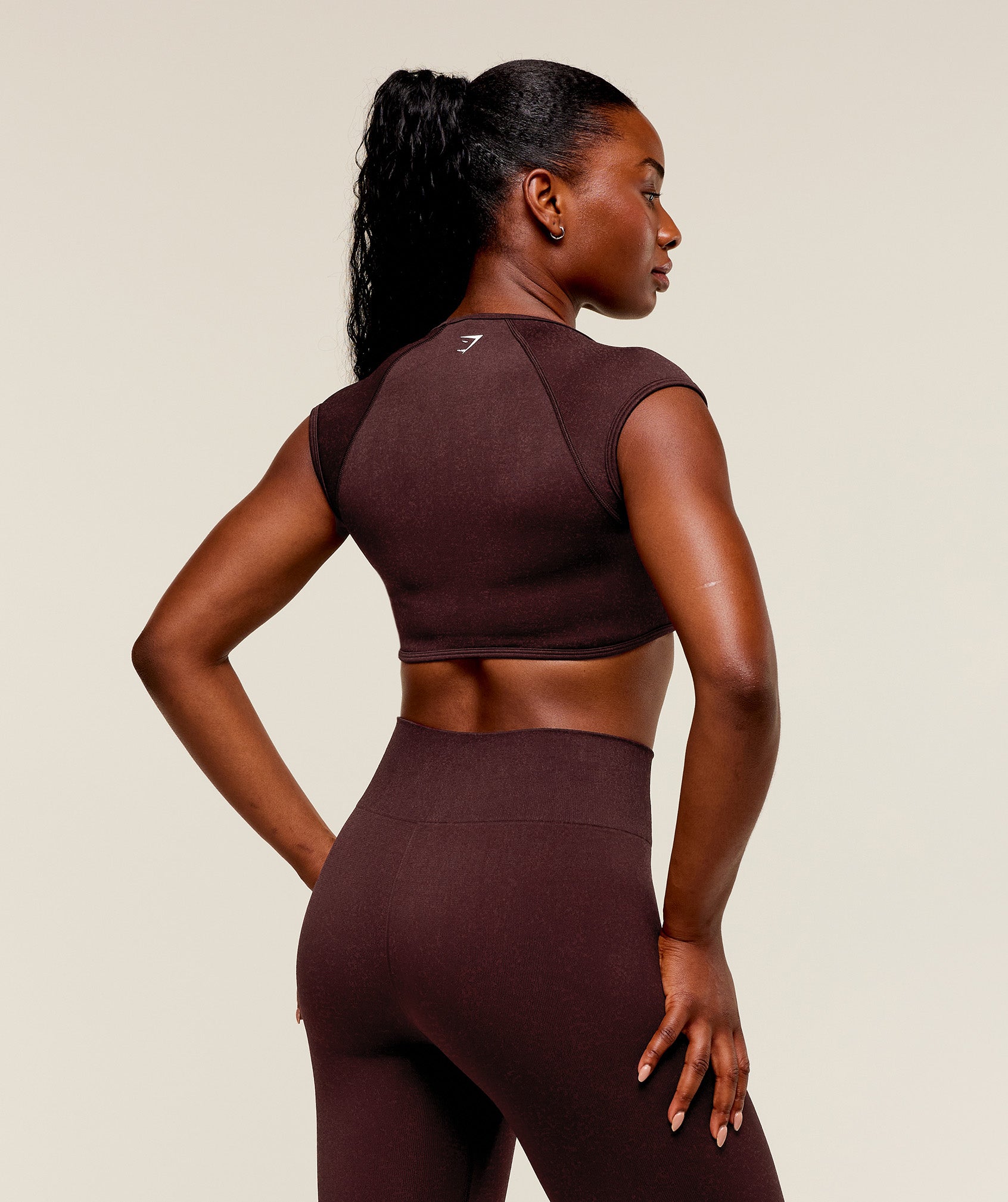 Women's Gymshark Adapt Fleck X Whitney Short Sleeve Crop Top Cherry Purple