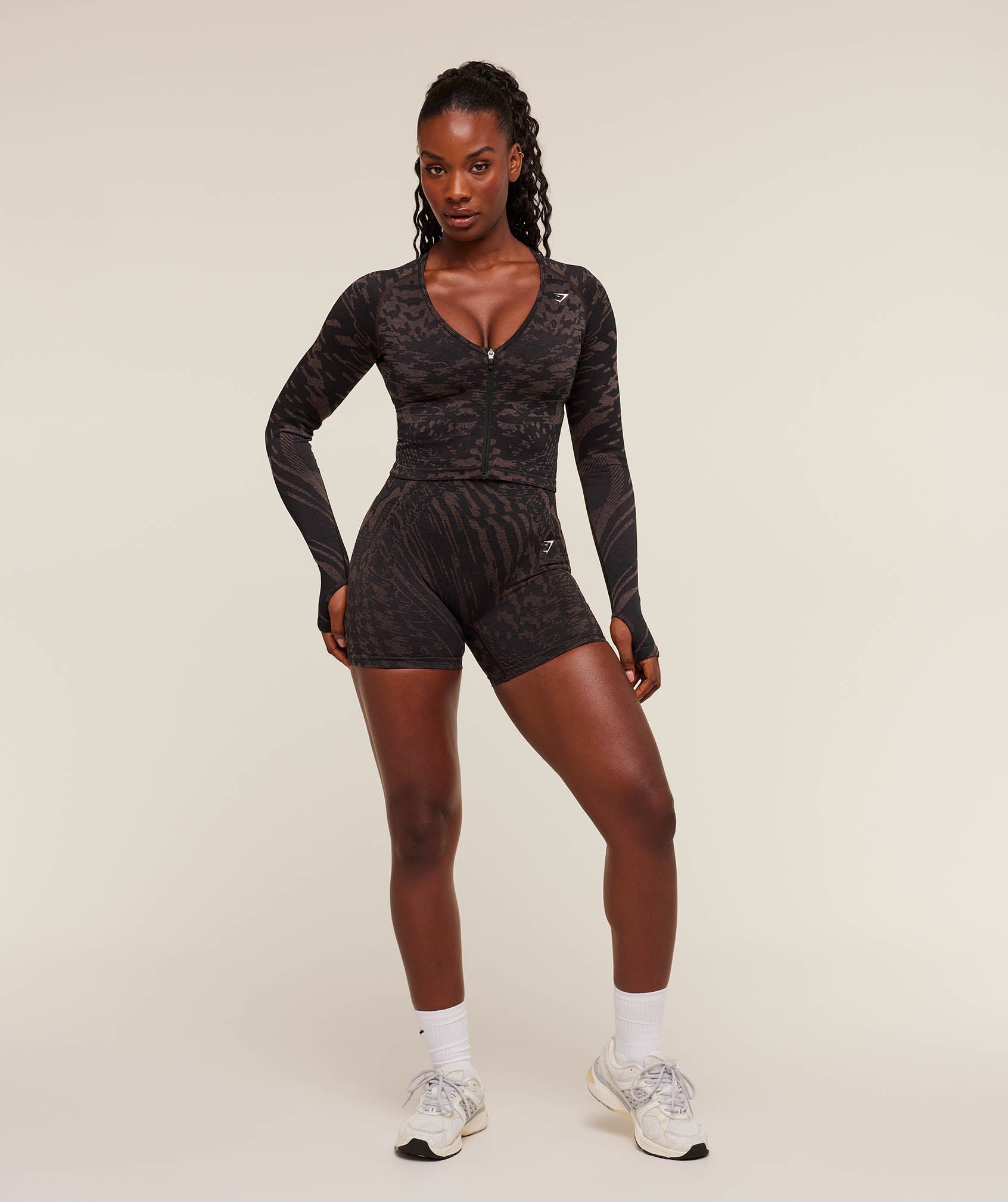 Women's Gymshark Adapt Houndstooth Jacket Black