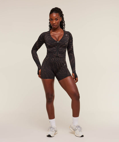 Women's Gymshark Adapt Houndstooth Jacket Black