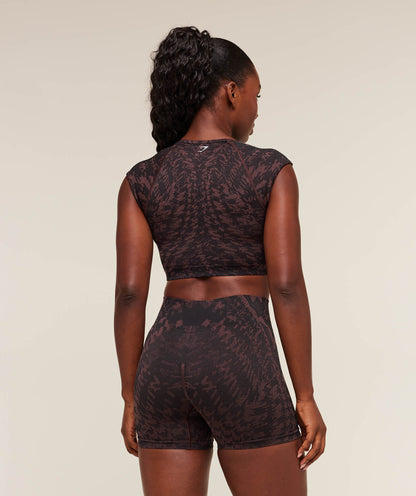 Women's Gymshark Adapt Houndstooth Midi Top Black