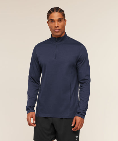 Gymshark Off Duty 1/4 Zip Heavy Blue