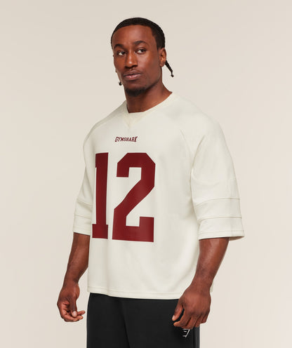 Women's Gymshark American Football Jersey Soft White