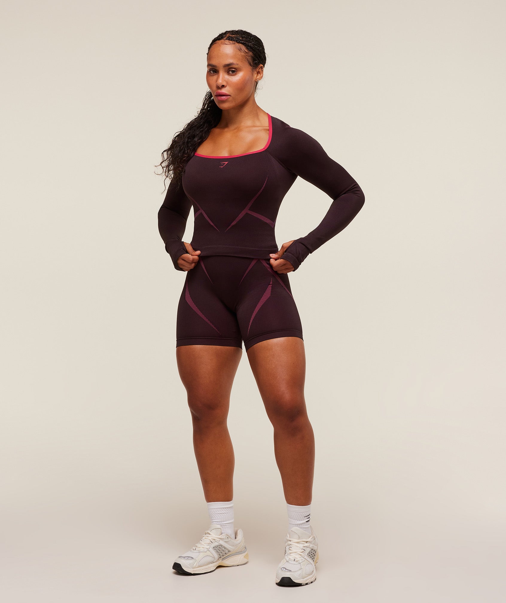 Women's Gymshark Apex Lift Seamless Short Cherry Purple