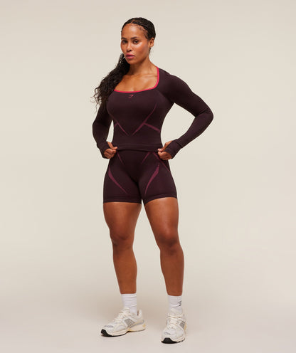 Women's Gymshark Apex Lift Seamless Short Cherry Purple