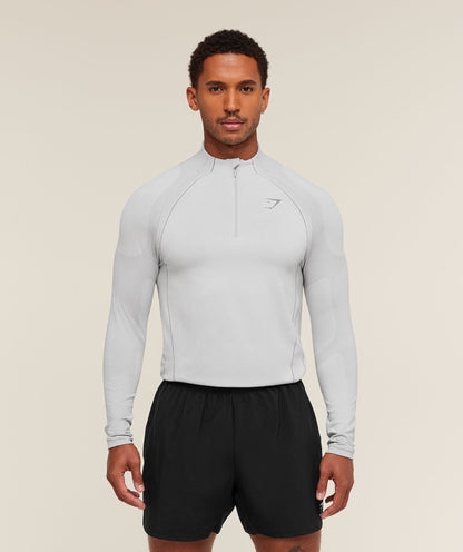 Gymshark Apex Seamless 1/4 Zip Light Grey