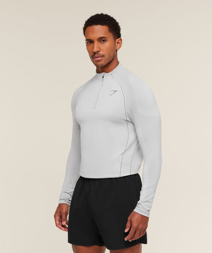 Gymshark Apex Seamless 1/4 Zip Light Grey