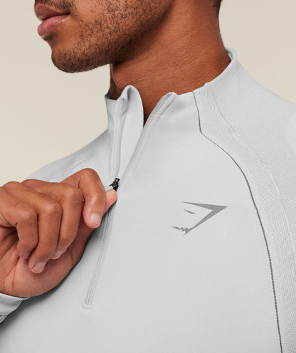 Gymshark Apex Seamless 1/4 Zip Light Grey