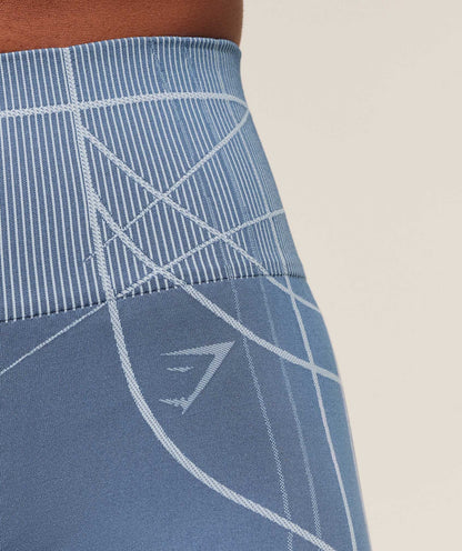 Women's Gymshark Apex Seamless Shorts Worn Blue