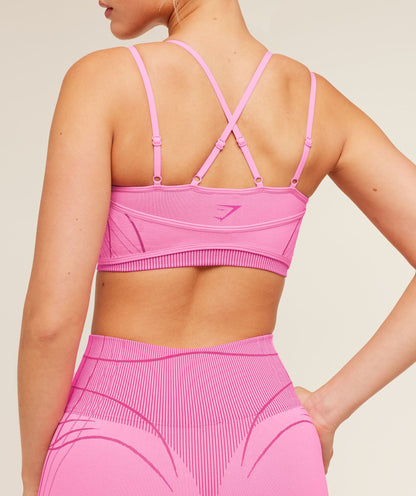 Women's Gymshark Apex Seamless Strappy Sports Bra Focus Pink