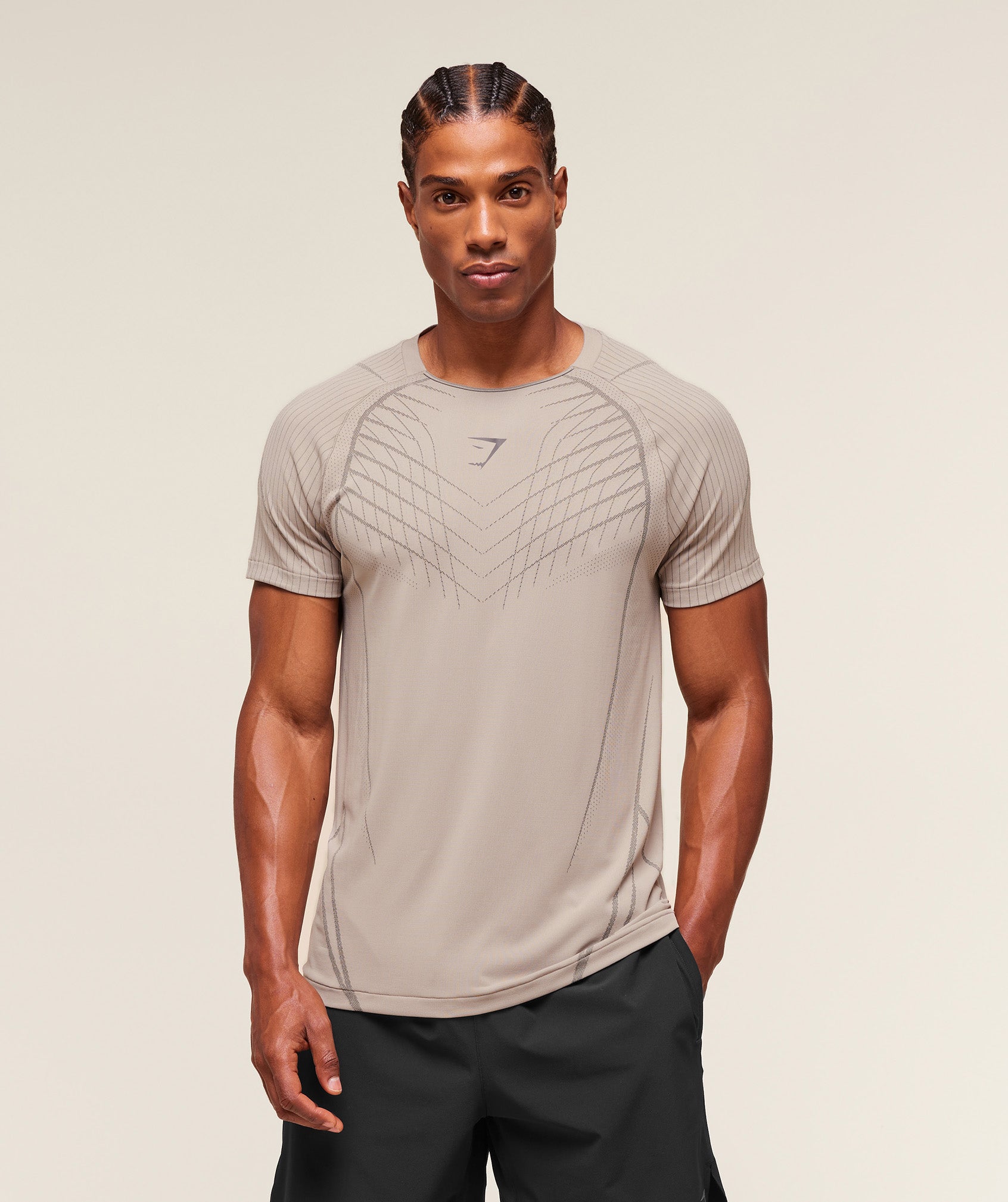 Gymshark Apex Seamless T-Shirt Mushroom Grey