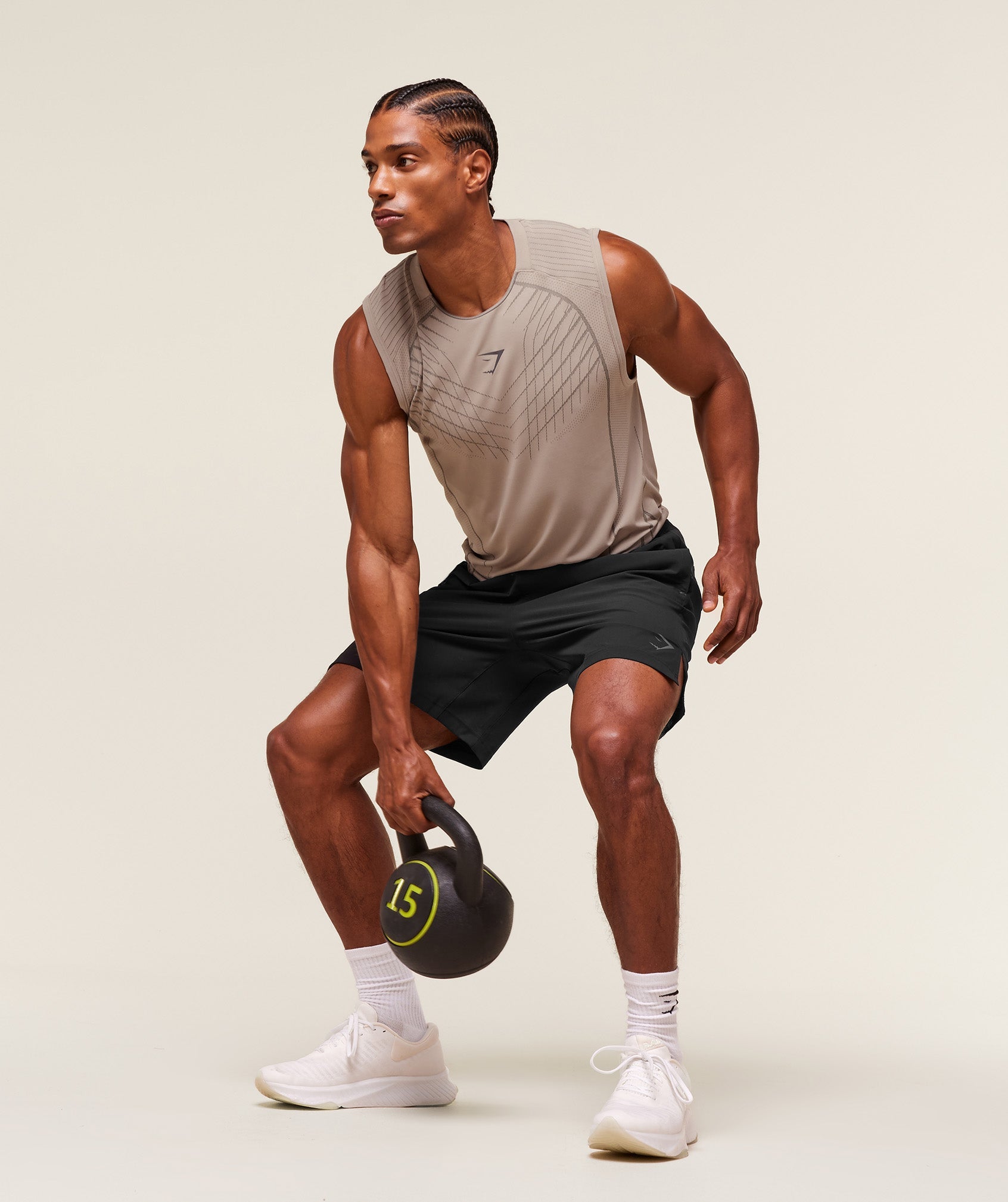 Gymshark Apex Seamless Tank Mushroom Grey