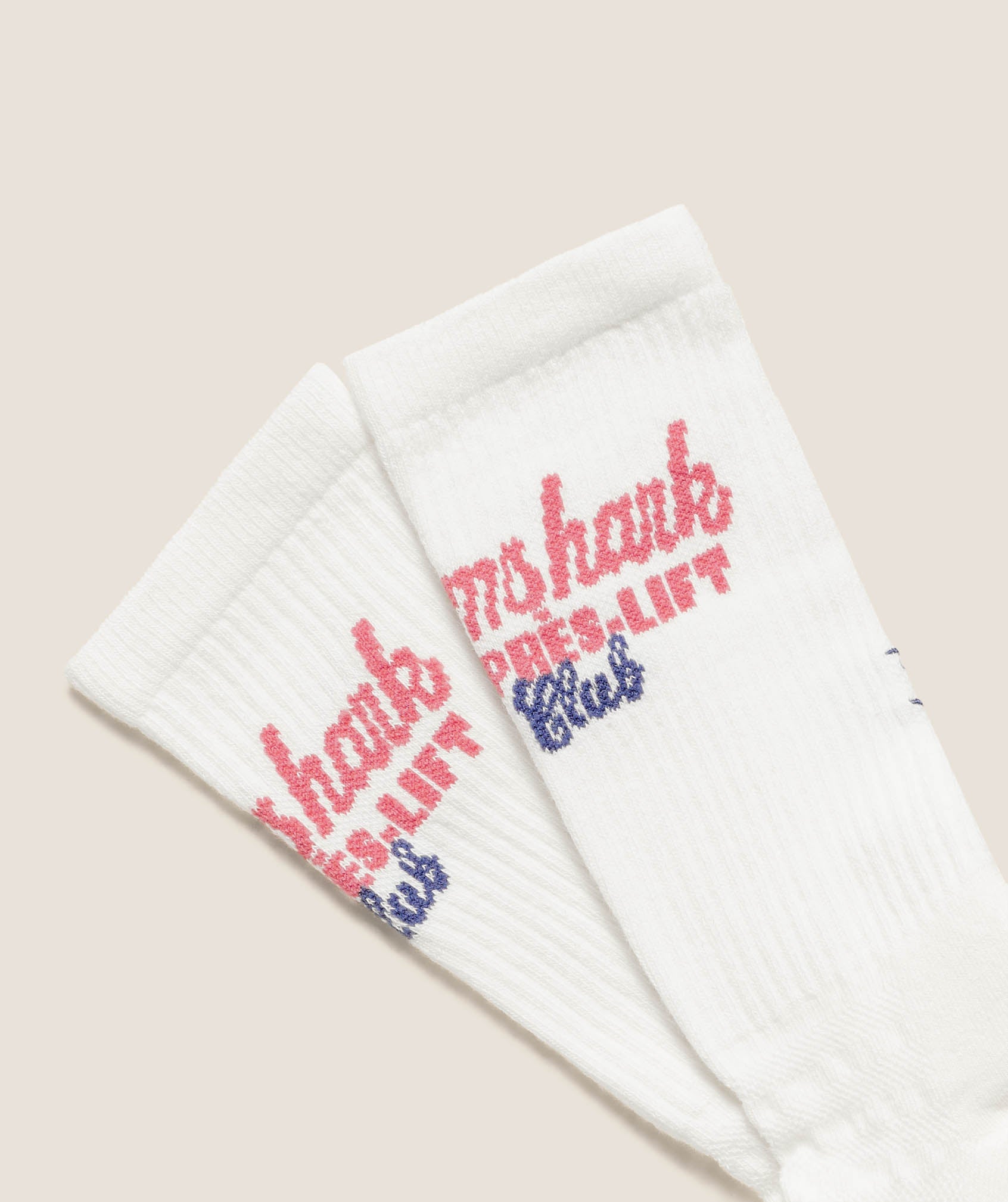 Women's Gymshark Apres Lift Graphic Crew Sock Single Soft White