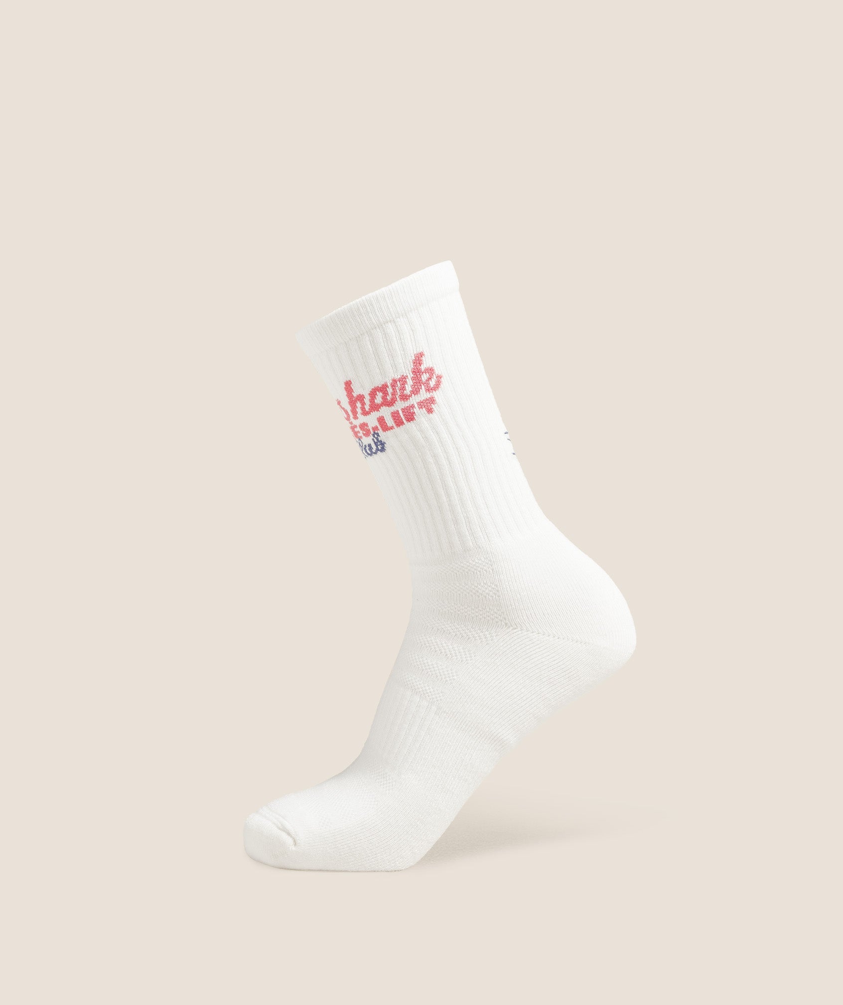 Gymshark Apres Lift Graphic Crew Sock Single Soft White