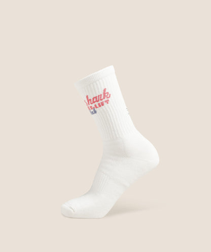 Gymshark Apres Lift Graphic Crew Sock Single Soft White