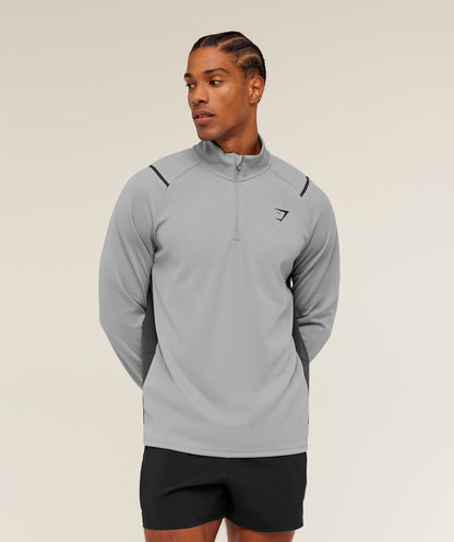 Gymshark Arrival Contrast 1/4 Zip Smokey Grey
