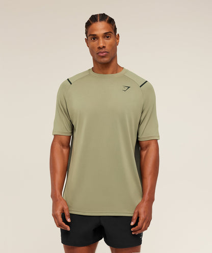 Gymshark Arrival Contrast T-Shirt Grounded Green