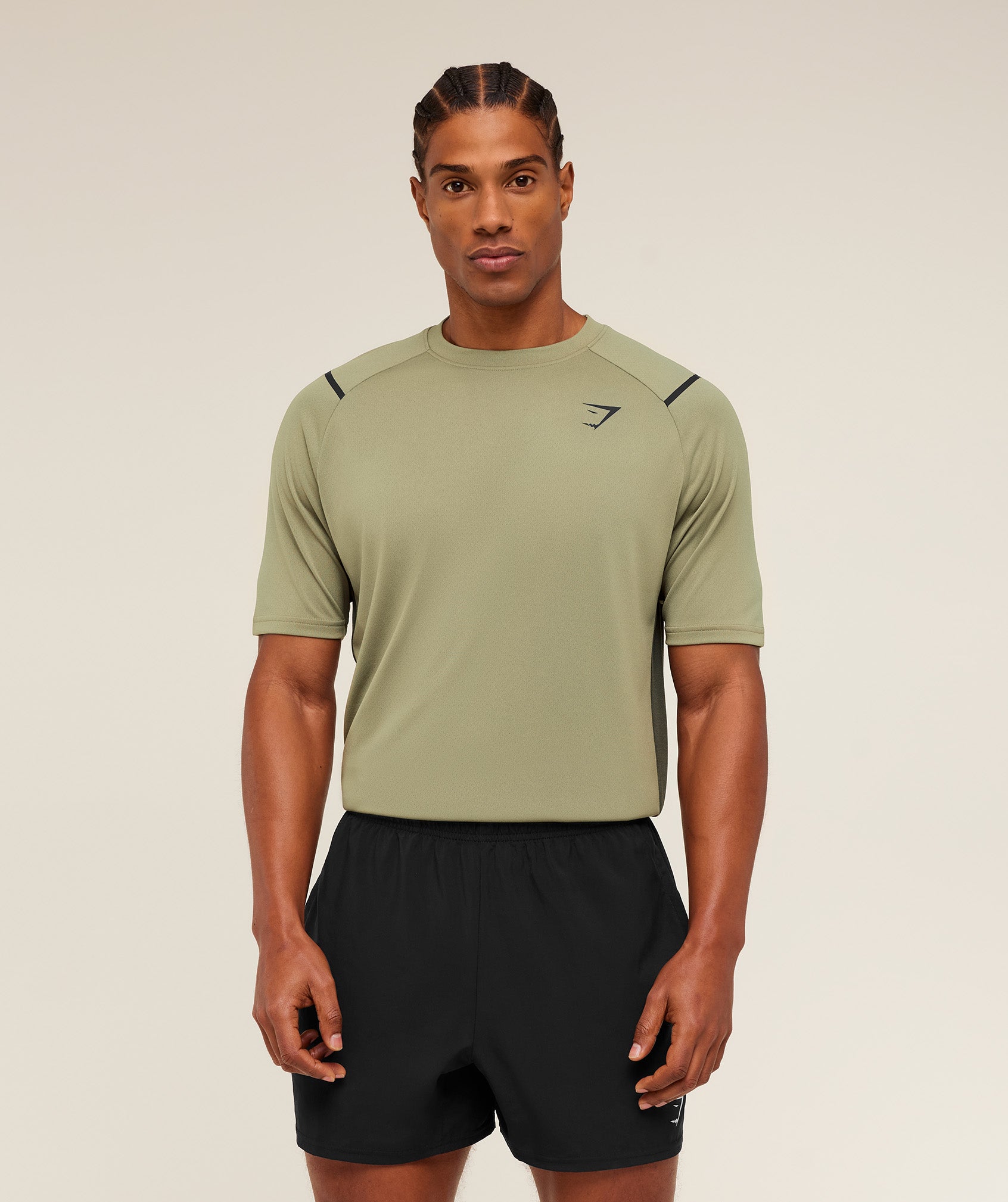 Gymshark Arrival Contrast T-Shirt Grounded Green