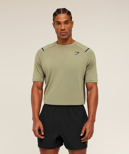 Gymshark Arrival Contrast T-Shirt Grounded Green