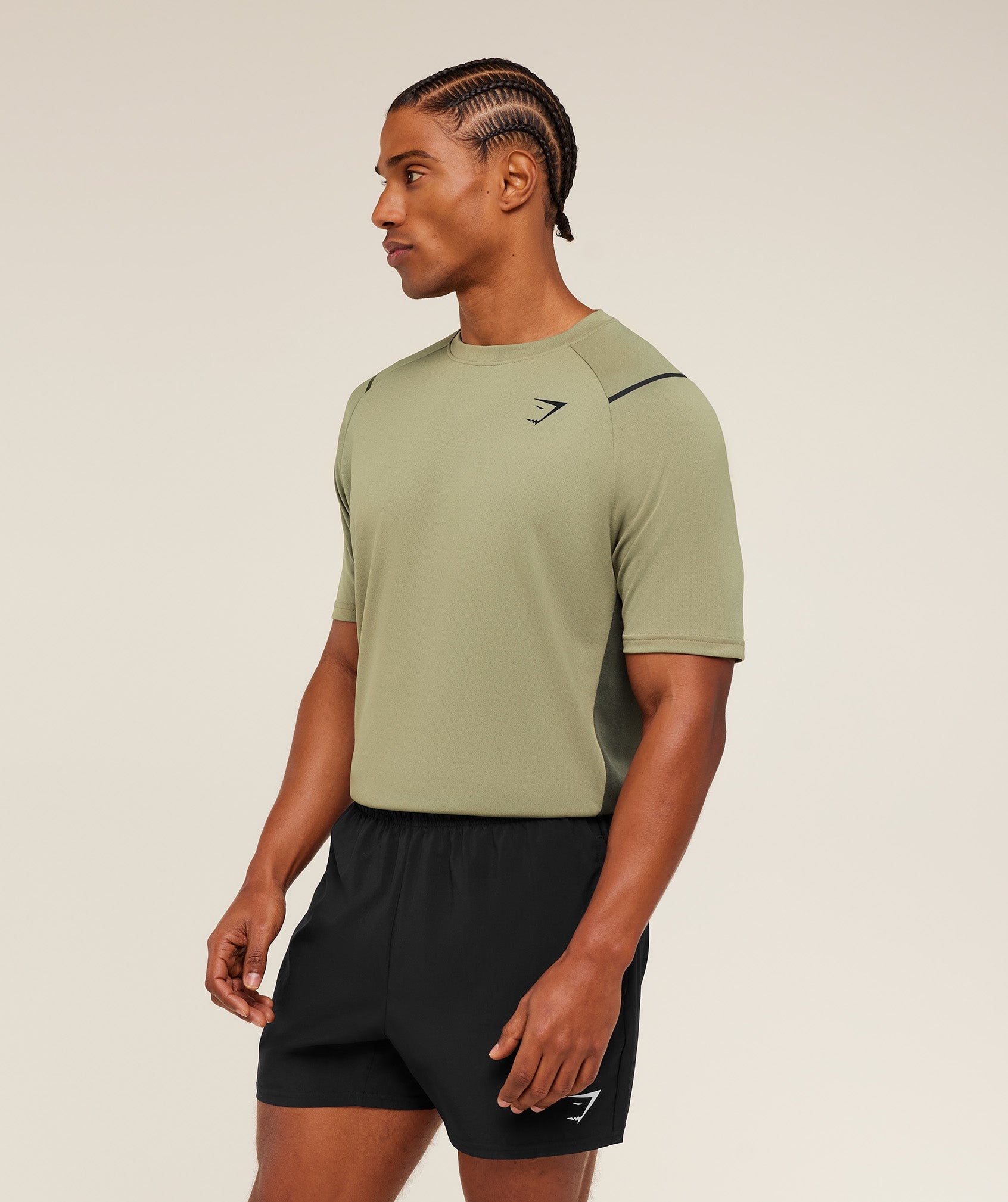 Gymshark Arrival Contrast T-Shirt Grounded Green