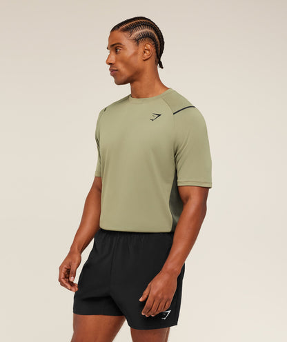 Gymshark Arrival Contrast T-Shirt Grounded Green