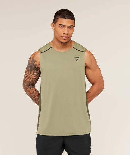 Gymshark Arrival Contrast Tank Grounded Green