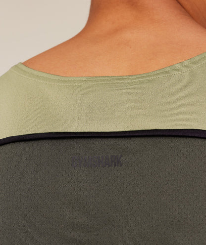 Gymshark Arrival Contrast Tank Grounded Green