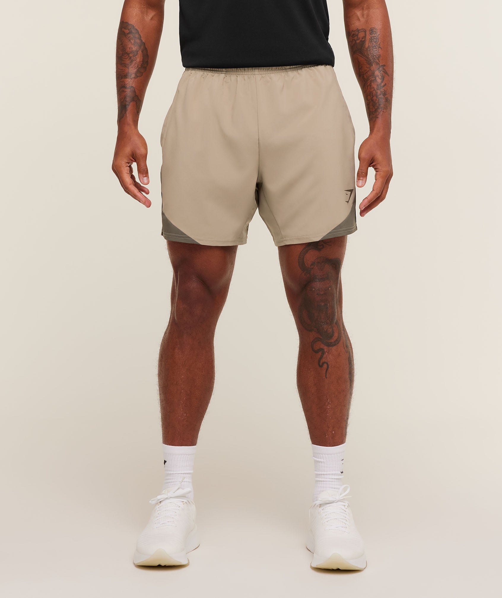 Gymshark Arrival Block 6" Shorts Cement Brown