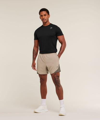 Gymshark Arrival Block 6" Shorts Cement Brown