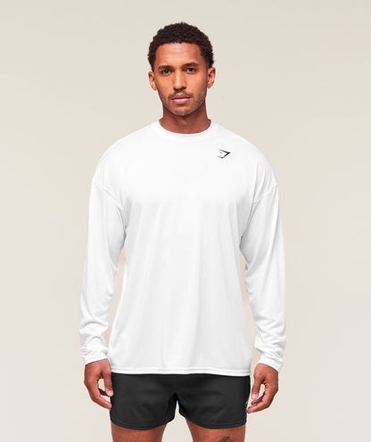 Gymshark Arrival Oversized Long Sleeve T-Shirt White