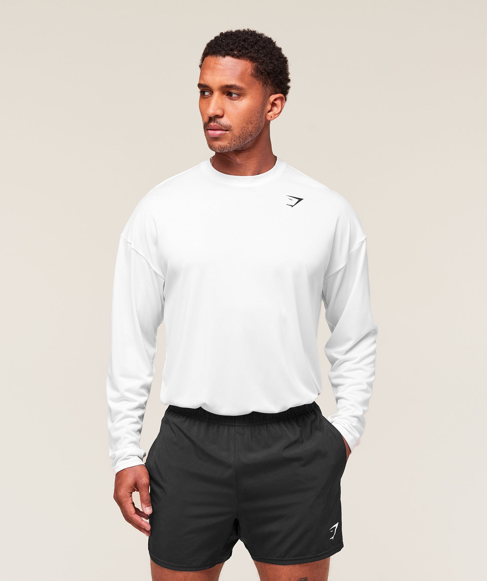 Gymshark Arrival Oversized Long Sleeve T-Shirt White