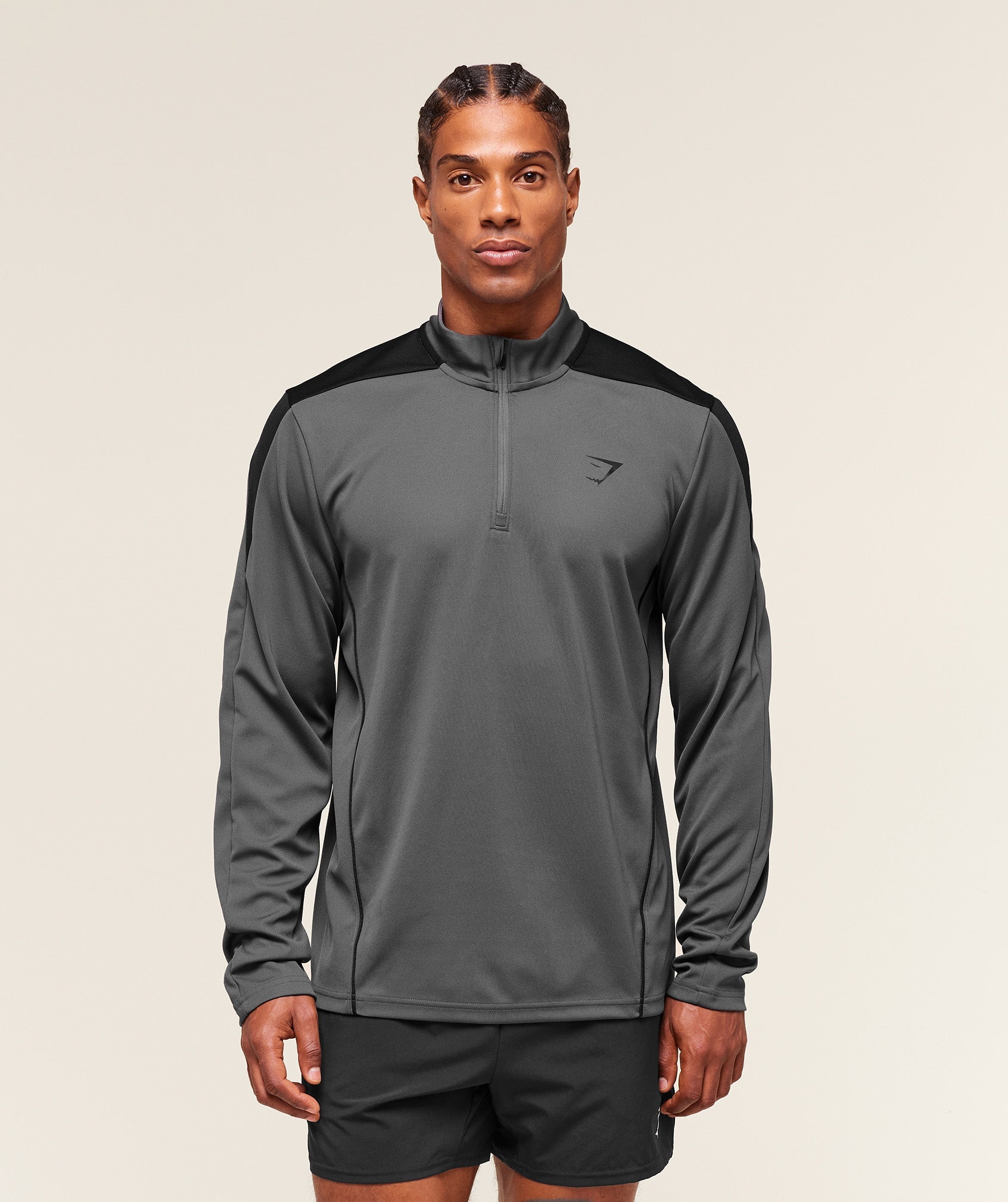 Gymshark Arrival Block 1/4 Zip Dark Grey