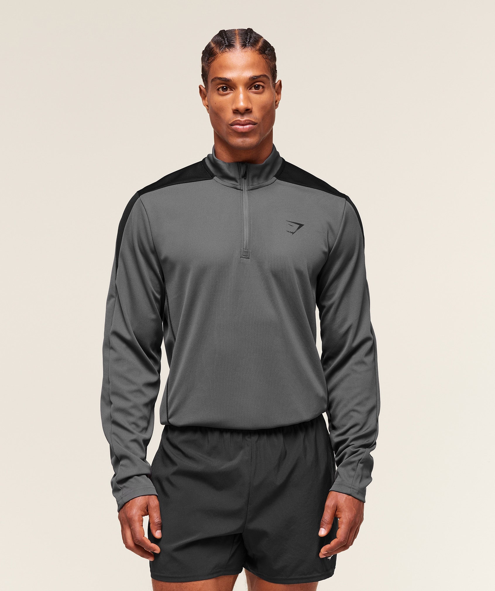 Gymshark Arrival Block 1/4 Zip Dark Grey