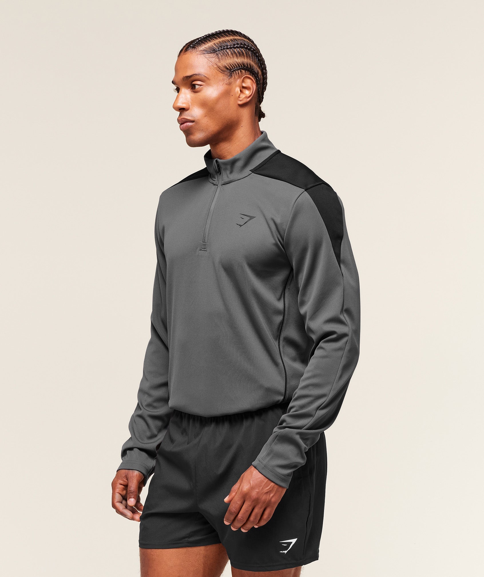 Gymshark Arrival Block 1/4 Zip Dark Grey