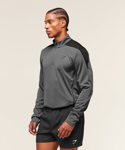Gymshark Arrival Block 1/4 Zip Dark Grey