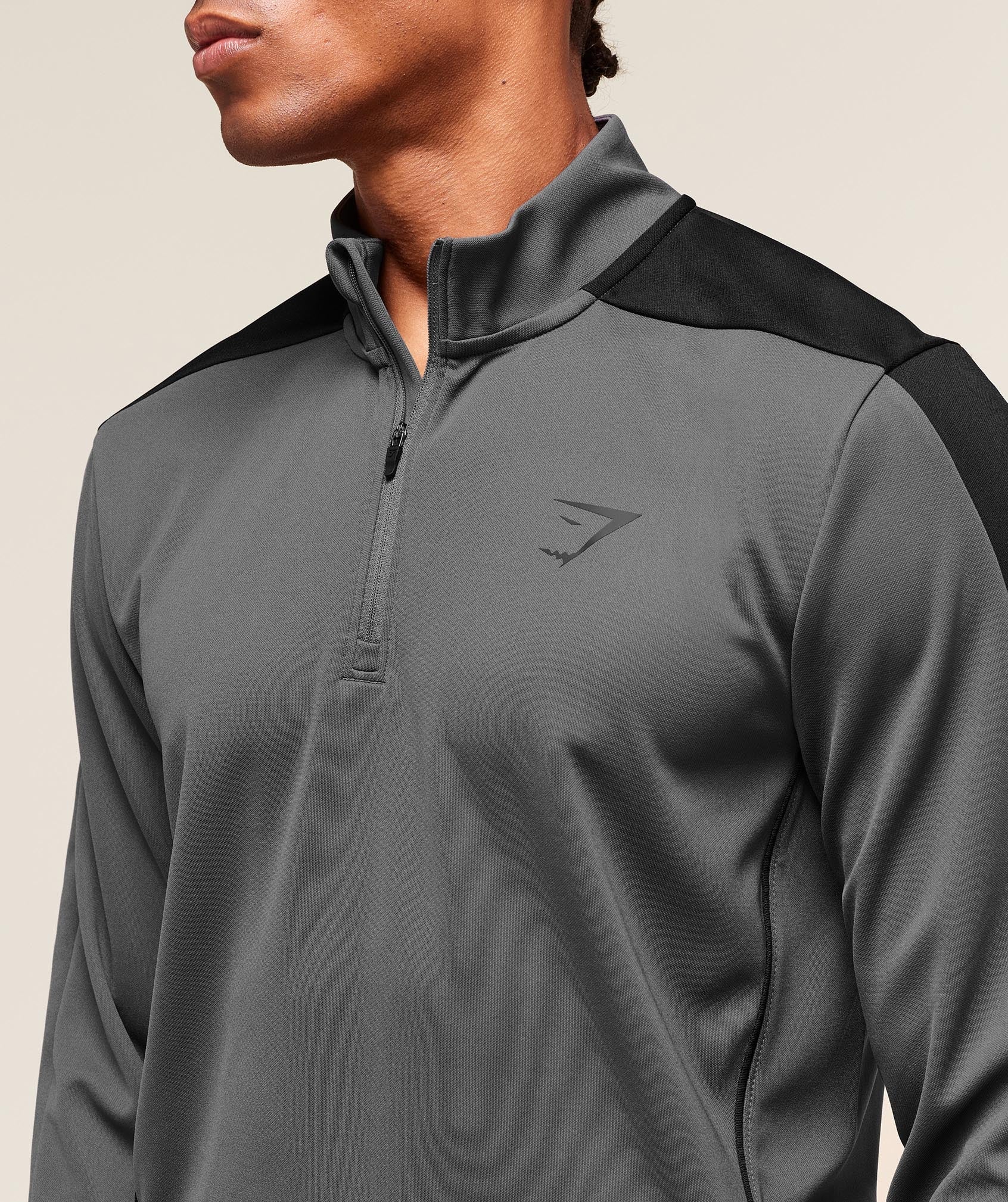 Gymshark Arrival Block 1/4 Zip Dark Grey
