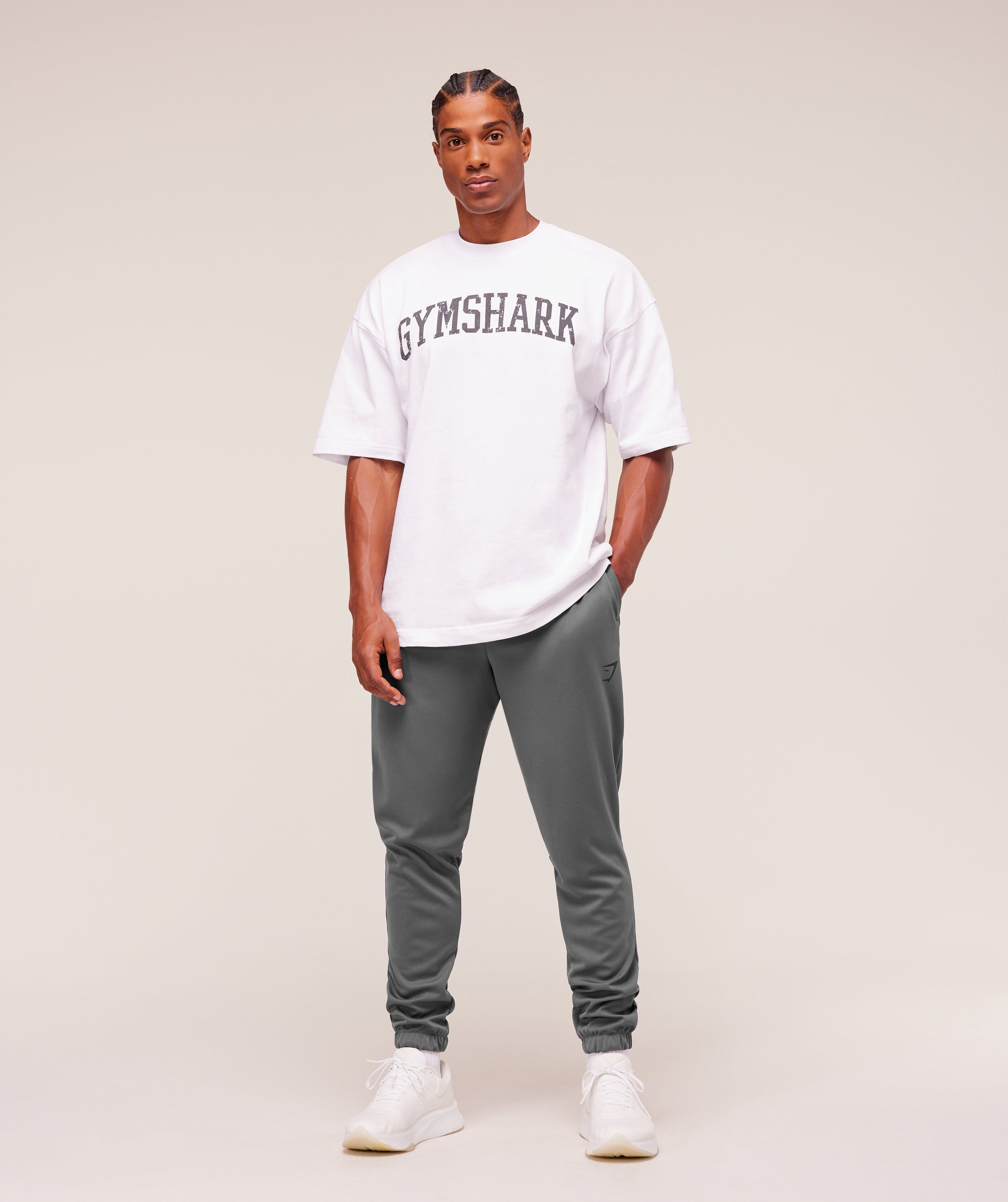 Gymshark Arrival Knit Block Joggers Dark Grey