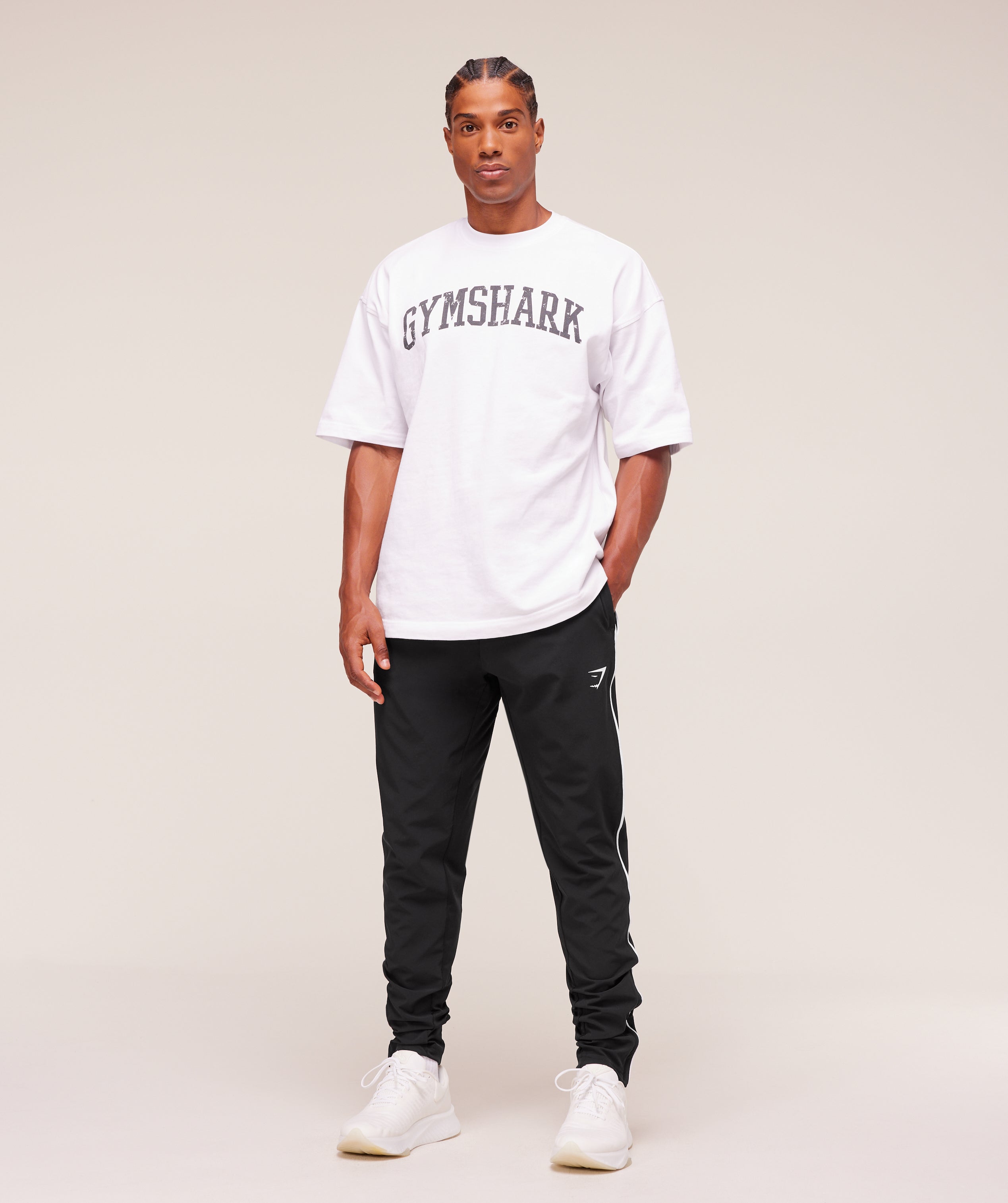 Gymshark Arrival Woven Block Joggers Black