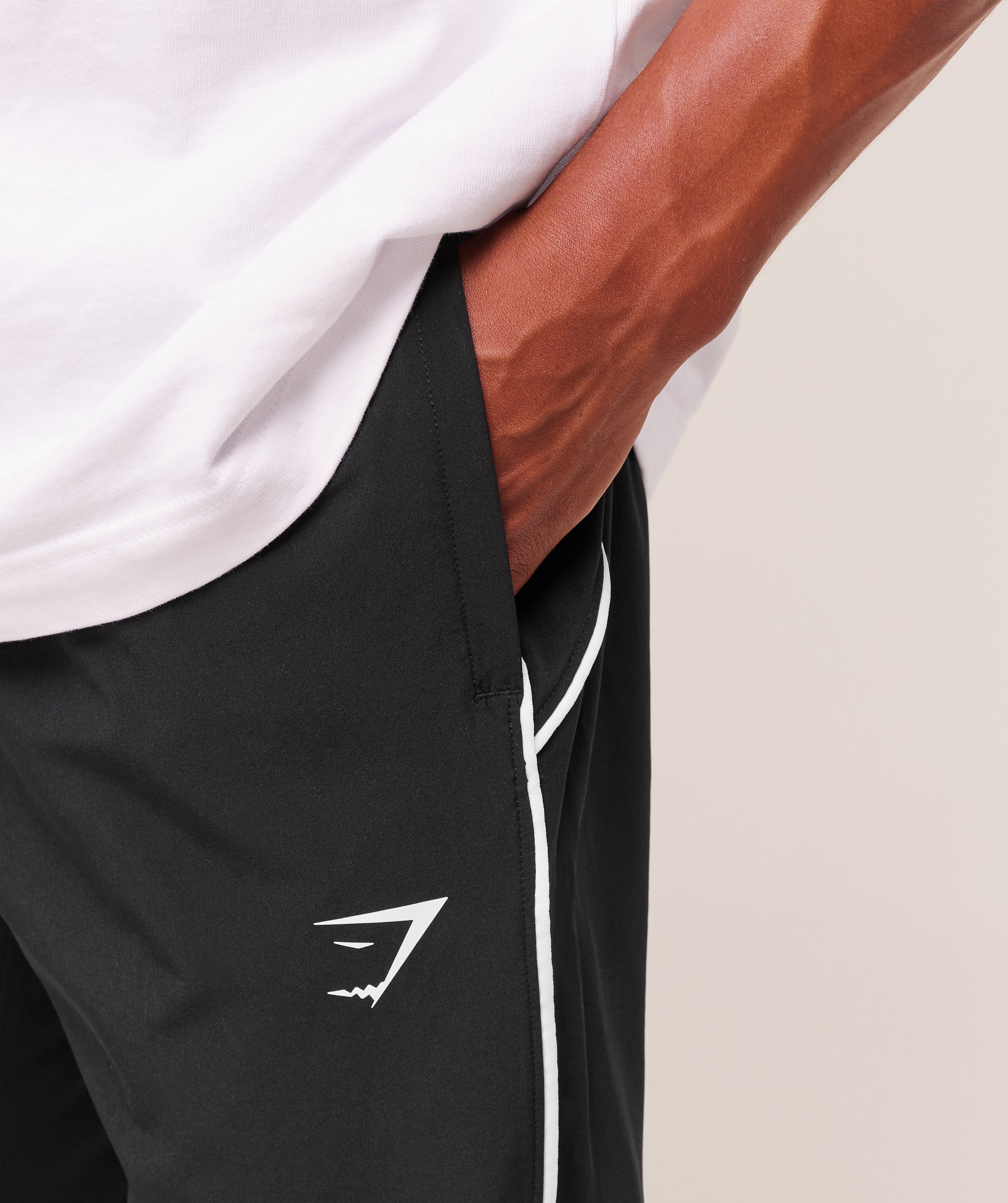 Gymshark Arrival Woven Block Joggers Black