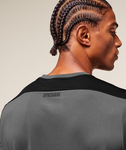 Gymshark Arrival Block T-Shirt Dark Grey
