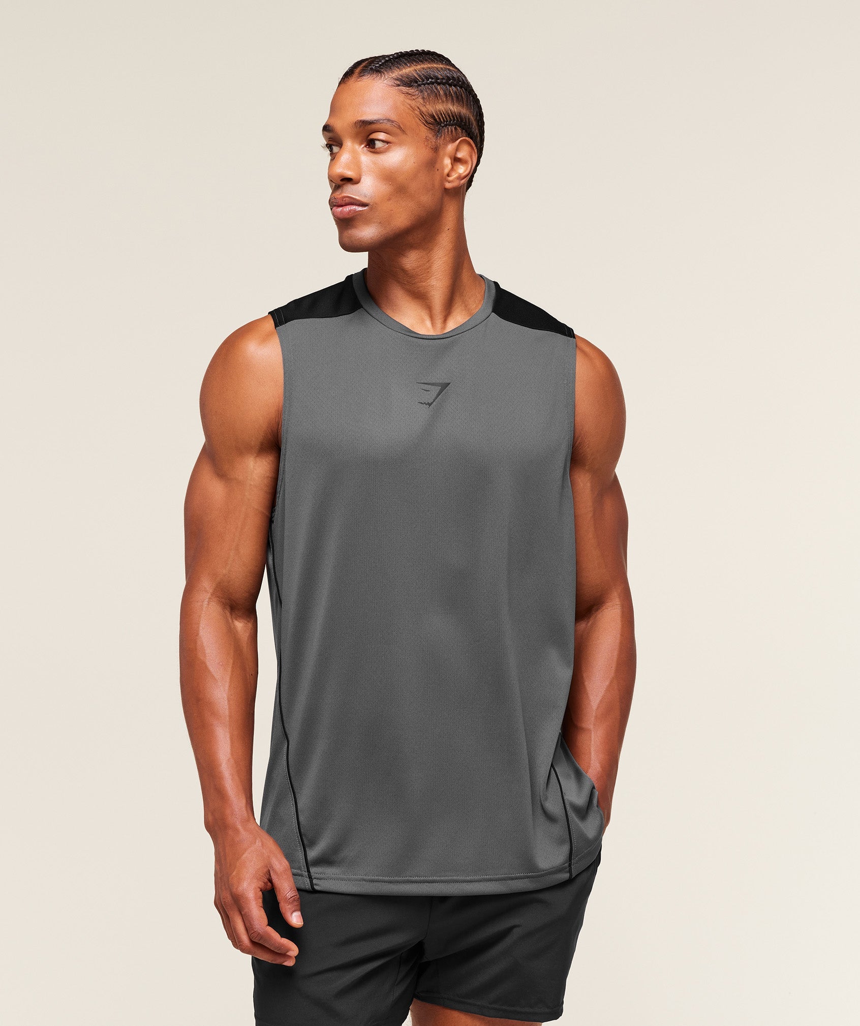 Gymshark Arrival Block Tank Dark Grey