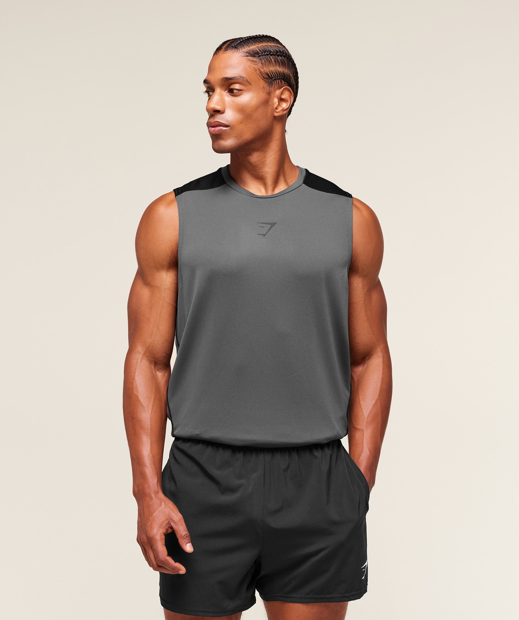 Gymshark Arrival Block Tank Dark Grey