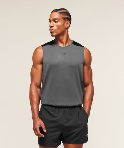 Gymshark Arrival Block Tank Dark Grey