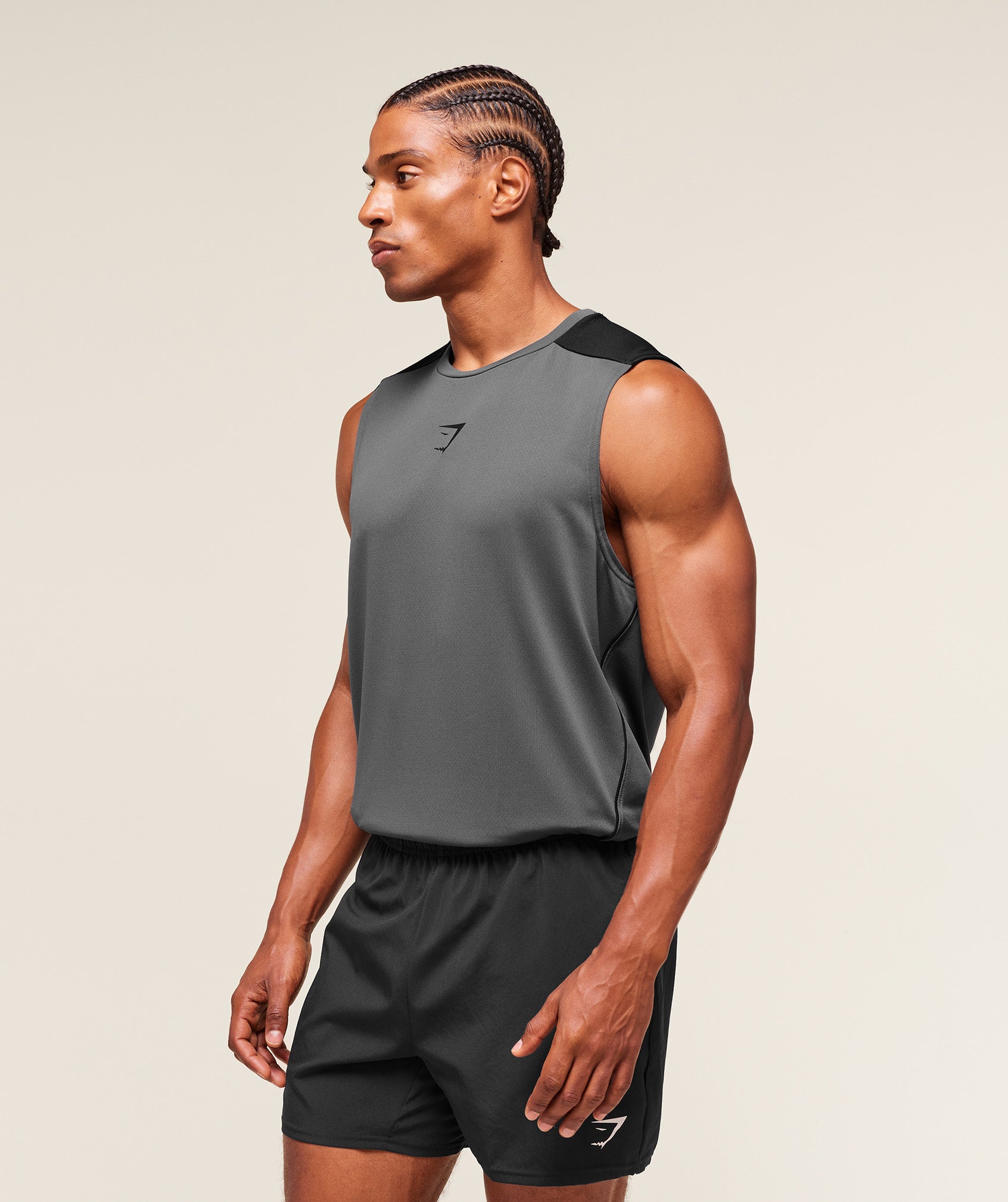 Gymshark Arrival Block Tank Dark Grey