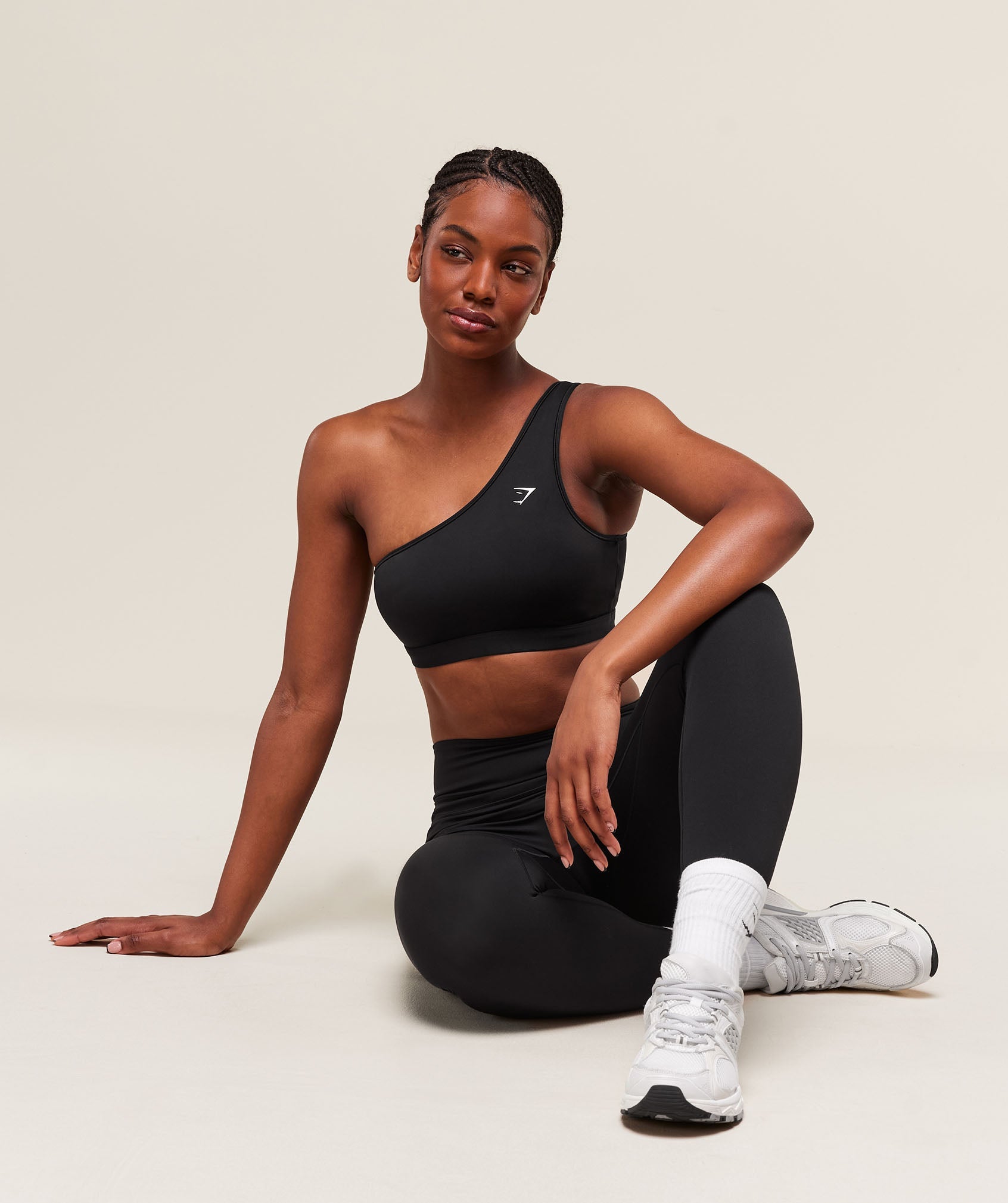Women's Gymshark Asymmetric Sports Bra Black